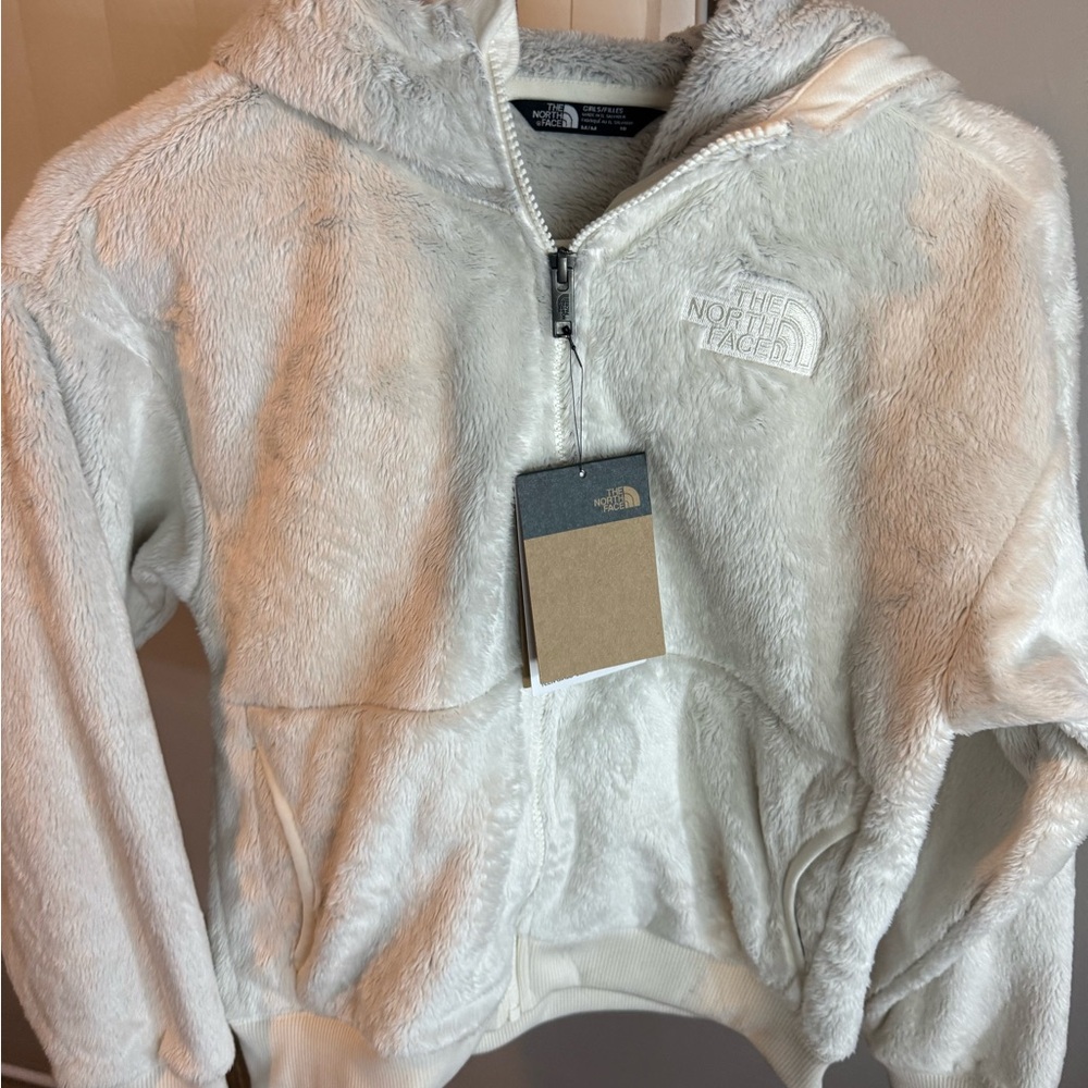 The North Face Cream Plush Fleece Hooded Jacket